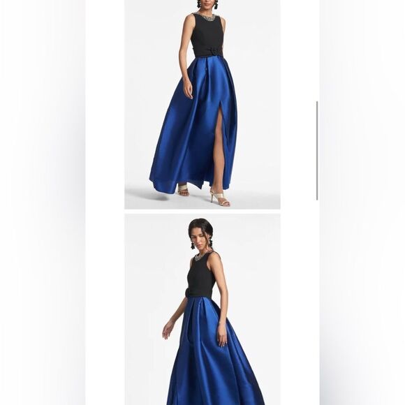 Sachin + Babi Dresses & Skirts - Sachin + Babi Blue and Black Pleated Prom Gown